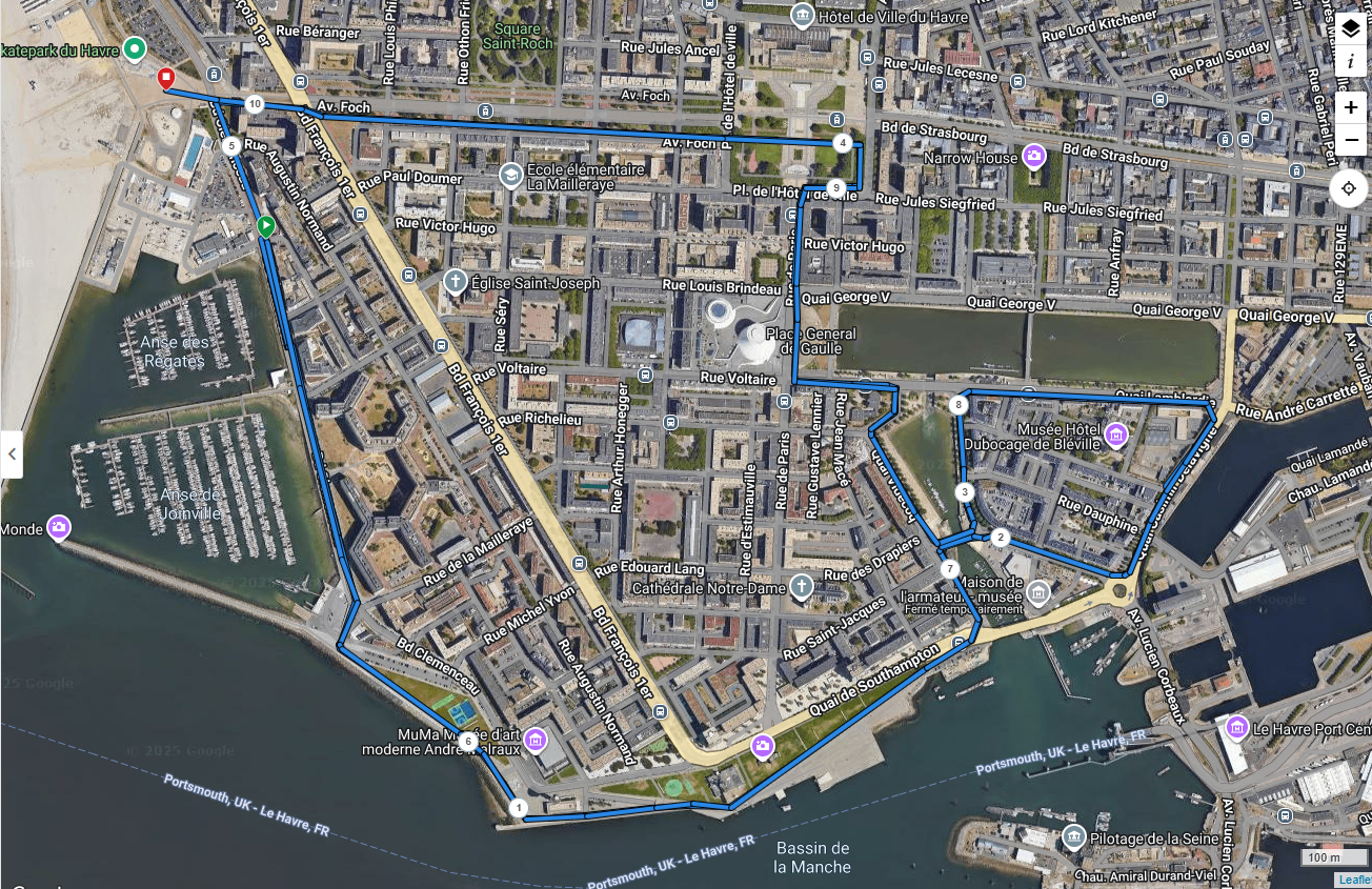 Parcours des 10 bornes du Havre